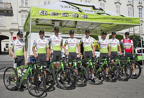 Das Team Vorarlberg bei der OE-Tour 2013, #151 Florian Bissinger, GER, #152 Daniel Biedermann, AUT, #153 Bostjan Rezman, SLO, #154 Remco Broers, NED, #155 Maarten De Jonge, NED,  #156 Andreas Hofer, AUT #157 Dominik Hrinkow, AUT, #158 Christoph Springer, 