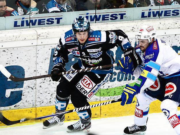 Danny Irmen (Liwest Black Wings Linz) und Derek Damon (EC VSV), EHC Liwest Black Wings Linz vs EC VSV, Play-Offs, Viertelfinale 