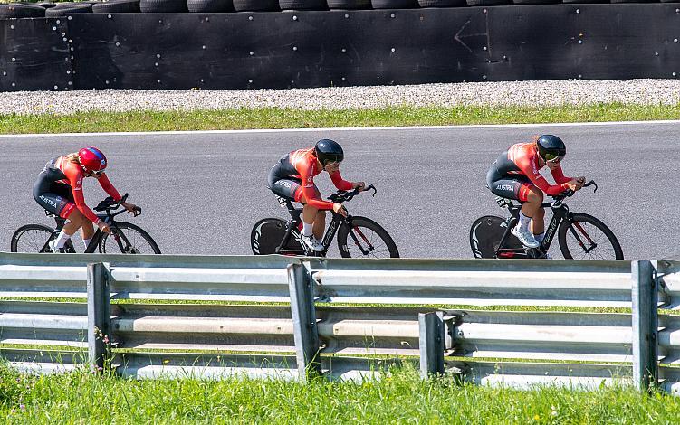 Sarah Rijkes (AUT, Ceratizit WNT Pro Cycling Team), Christina Schweinberger (AUT, Doltcini - Van Eyck Sport) , Kathrin Schweinberger (AUT, Doltcini - Van Eyck Sport), Teamzeitfahren MYGYM Master Race am Salzburg Ring, Zeitfahren, ÖRV RadLiga, Radsport, Radliga, ÖRV, Damen Elite, 