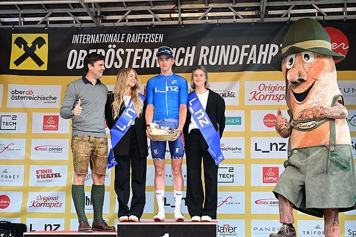 Im Blauen  Trikot des Führenden in der Punktewertung  Tibor del Grosso (NED, Alpecin-Deceuninck Development Team), St. Florian - Höss, Hinterstoder , 14. Int. Raiffeisen OÖ-Radrundfahrt UCI Kat. 2.2