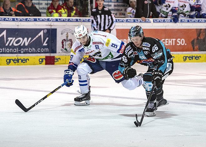 Stefan Gaffal (EHC Liwest Black Wings Linz), Patrick StÃ¼ckler (EC Panaceo VSV) EHC Liwest Black Wings Linz - EC VSV, Qualifikationsrunde