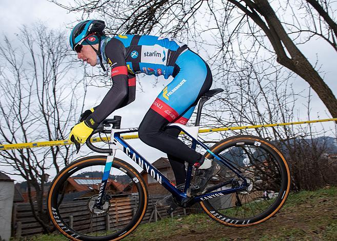 Junioren Sieger Jakob Putscheller  (AUT, Team Felbermayr Simplon Wels), Rad Cyclo Cross Staatsmeisterschaft 2021, Neusiedl/Waidamannsfeld, Niederösterreich
