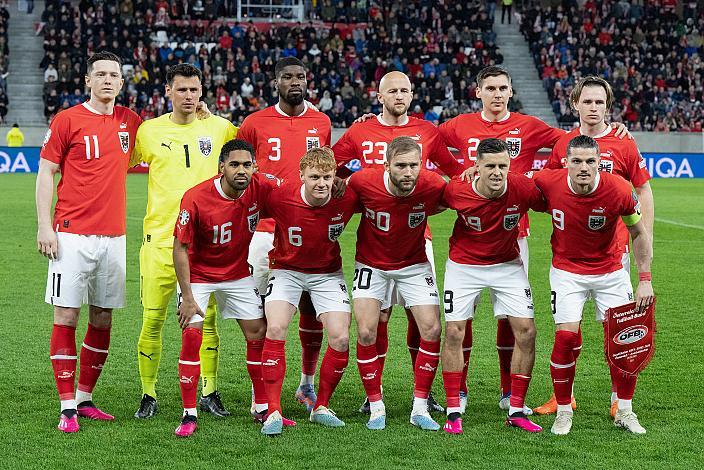 Das Österreichische Nationalteam in der Linzer Raiffeisen Arena  Raiffeisen Arena, EM Qualifikation