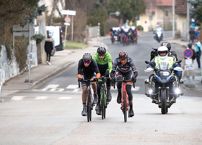 Die Spitzengruppe mit Jonas Rapp (GER, Hrinkow Advarics Cycleang), Florian Lipowitz (GER, Tirol KTM Cycling Team) , Birmin Benz (GER Rad-net Rose) Herren Elite, U23, Radliga, 60. Radsaison-Eröffnungsrennen Leonding, Oberösterreich 