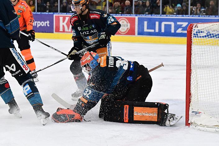 Tormann Rasmus Tirronen (Steinbach Black Wings Linz), Niklas Würschl (Steinbach Black Wings)Steinbach Black Wings Linz vs Moser Medical Graz 99ers , Linz AG Eisarena