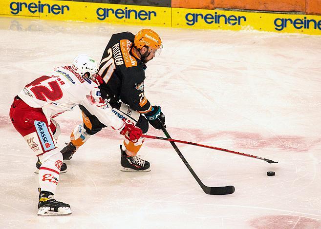 Will Pelletier (Steinbach Black Wings 1992), Roc Tikar (EC KAC) Black Wings Linz vs  EC KAC,  Eishockey, Bet at Home ICE Hockey League