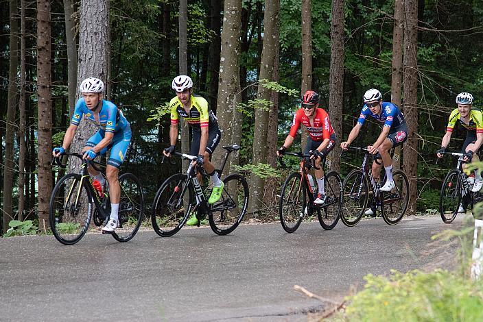 v.l. Riccardo Zoidl (AUT, Team Felbermayr Simplon Wels), Oscar Cebedo (ESP, Team Vorarlberg), Martin Messner (AUT, WSA KTM Graz pb Leomo), Luka Vergalitto (ITA, Alpecin-Deceuninck Development Team), Colin Chris Stüssi (SUI, Team Vorarlberg) 3. Etappe St.Florian/Asten  - Hinterstoder, Int. Raiffeisen Oberösterreich Rundfahrt UCI Kat. 2.2