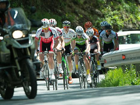 Die Spitzengruppe mit Dominik Hrinkow, Team Vorarlberg, Tschibo Top Radliga 2014, Nenzing