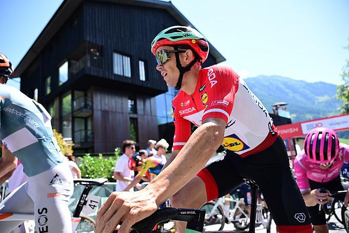  Gesamtführender im Lidl Trikot Gregor Mühlberger (AUT, Austria), 3. Etappe von Lienz nach St. Johann Alpendorf, 188km, Tour of Austria