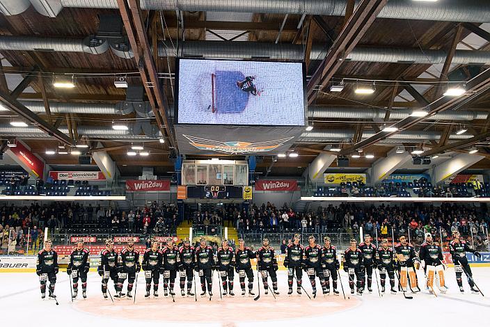 Das Team der Steinbach Black Wings Linz, Steinbach Black Wings Linz vs EC iDM Wärmepumpen VSV, 1. Runde, Steinbach Black Wings Linz, Linz AG Eisarena 