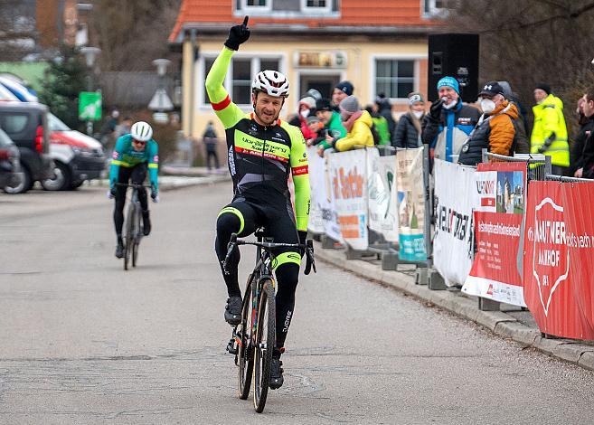 Sieger Herren Elite Daniel Federspiel (AUT, Team Vorarlberg Santic),  Rad Cyclo Cross Staatsmeisterschaft 2021, Neusiedl/Waidamannsfeld, Niederösterreich