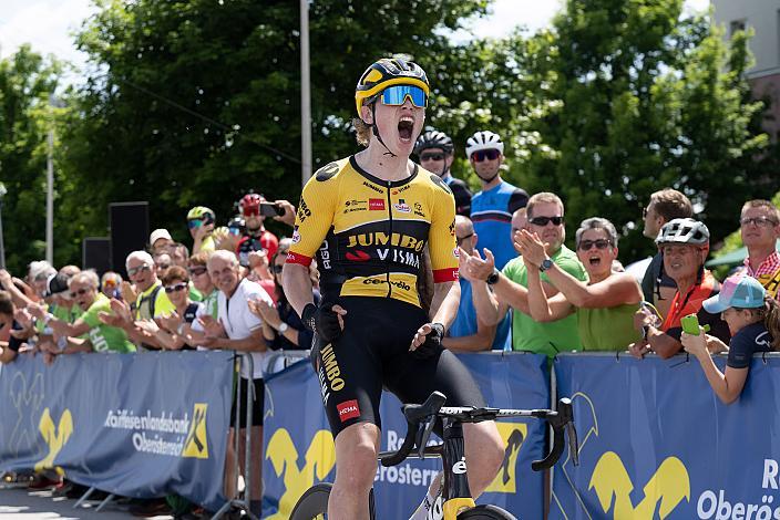 Der Etappensieger in Niederkappel Per Strand Hagenes (NOR, Jumbo-Visma Development Team), Firma Ökofen, Eferding - Niederkappel Ökofen,  Int. Raiffeisen Oberösterreich Rundfahrt UCI Kat. 2.2