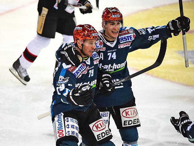 Gregor Baumgartner, Linz jubelt, EHC Liwest Black Wings Linz vs HC Orli Znojmo, 2. Viertelfinale, Play-Off