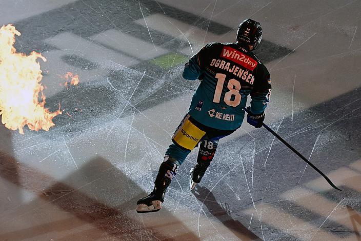 Ken Ograjensek (Steinbach Black Wings Linz) Spiel 2 Pre-Playoffs,  ICE, Steinbach Black Wings Linz vs EC iDM Wärmepumpen VSV, Linz AG Eisarena 