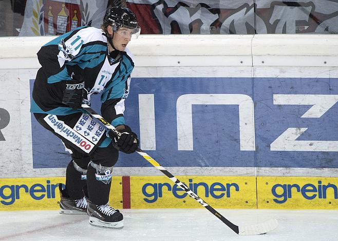 Valentin Leiler (EHC Liwest Black Wings Linz) Eishockey Testspiel, EHC Liwest Black Wings - CEZ Motor Ceske Budejovice