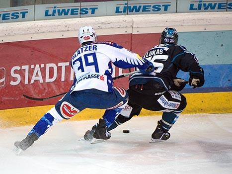 Robert Lukas, Linz gegen Patrick Platzer, VSV, EHC Liwest Black Wings Linz vs EC VSV