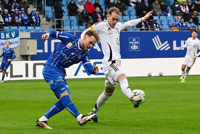 David Riegler (FC Blau-Weiß Linz), Angelo Gattermayer (RZ Pellets WAC) FC Blau Weiss Linz vs RZ Pellets WAC  2025 - 2026