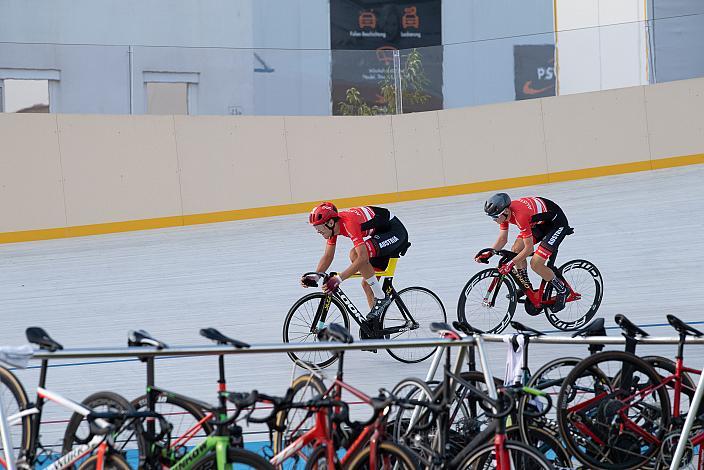 Tim Wafler (AUT, Tirol Cycling Team), Raphael Kokas (AUT, Bahn Nationalteam), Radtraining ÖRV Bahnkader, Radbahn Hello Yellow by Schachermayer 