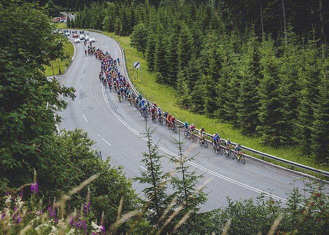 Das Feld am Pass Thurn 4. Etappe Kitzbuehel - PrÃ¤graten  70. Ã–sterreich Rundfahrt 