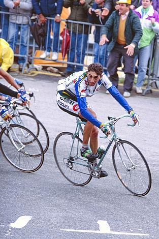 Franco Chioccioli (ITA, Team MG Technogym) am Monte Bodone,14. Etappe, Corvara to Monte Bondone