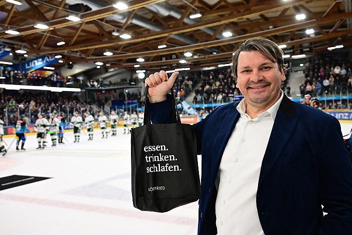 Christian Göttfried, Match Sponsor,  17. Runde ICE, Steinbach Black Wings Linz vs Team Ferencvarosi Torna Club FTC-Telekom (HUN), Linz AG Eisarena 