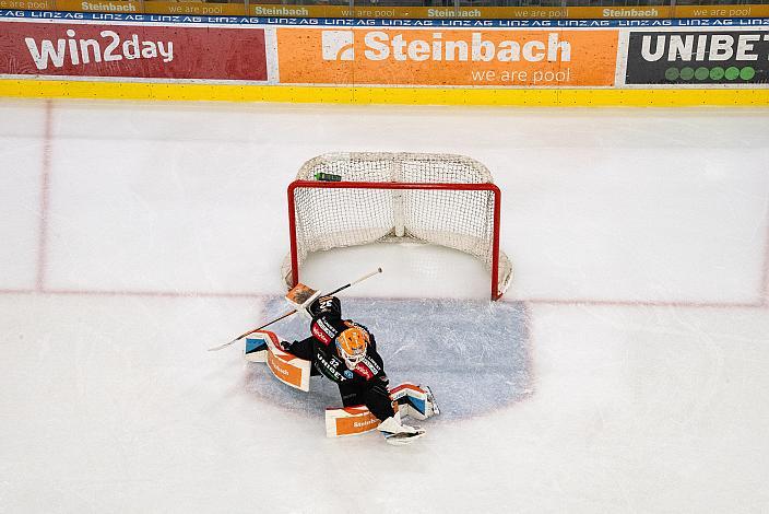 Tormann Rasmus Tirronen (Steinbach Black Wings Linz) Steinbach Black Wings Linz vs HCB Südtirol Alperia, Viertelfinale, 6. Runde ICE Hockey League, Linz AG Eisarena 