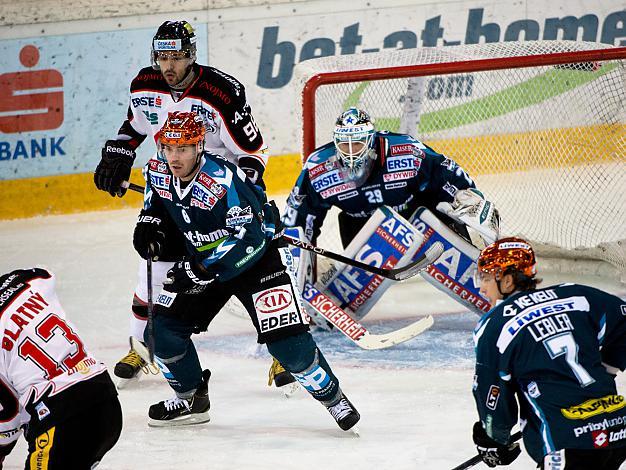 Michael Mayr und Micheal Ouzas, Linz, EHC Liwest Black Wings Linz vs HC Orli Znojmo