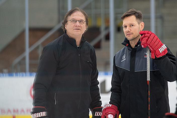 Arno Del Curto (SUI, Assistent Coach), Assistent Coach Philipp Lukas,  Eishockey Nationalteam, Trainingscamp Linz, Oberösterreich