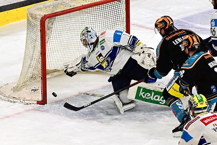 Tormann Jean-Philippe Lamoureux (EC iDM Wärmepumpen VSV), Brian Lebler (Steinbach Black Wings Linz) Win2Day ICE Hockey League,  Steinbach Black Wings Linz vs EC iDM Wärmepumpen VSV,  Linz AG Eisarena