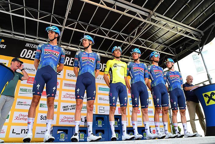 Im Gelben Trikot des Gesamtführenden Henrique Ribeiro Bravo (BRA, Soudal - Quickstep Devo Team)  4. Etappe Aigen - Schlägl Aigen - Schlägl, Oberösterreich Rundfahrt