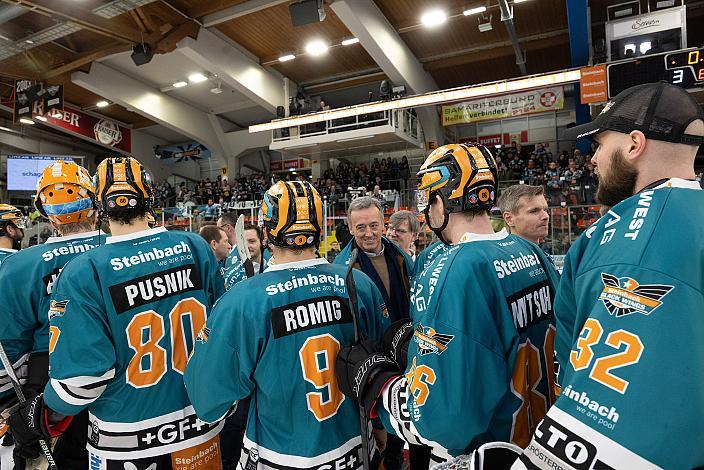 Helmut Keckeis, Viktor Kragl, Steinbach Black Wings Linz vs EC ID Wärmepumpen VSV, 47. Runde, Retro Night, ICE Hockey League, Steinbach Black Wings Linz, Linz AG Eisarena 