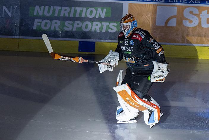 Tormann Rasmus Tirronen (Steinbach Black Wings Linz) Steinbach Black Wings Linz vs HCB Südtirol Alperia, Viertelfinale, 4. Runde ICE Hockey League, Linz AG Eisarena 