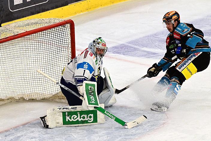 Tormann Jean-Philippe Lamoureux (EC iDM Wärmepumpen VSV), Henrik Neubauer (Steinbach Black Wings Linz) Win2Day ICE Hockey League,  Steinbach Black Wings Linz vs EC iDM Wärmepumpen VSV,  Linz AG Eisarena 