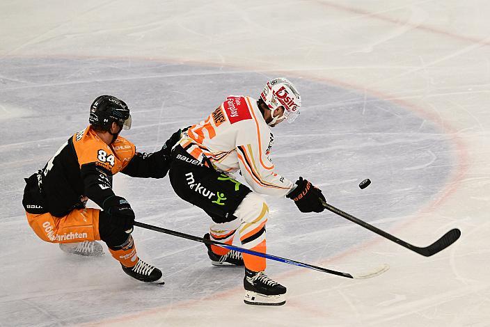 Nick Swaney (Moser Medical Graz 99ers), Luis Lindner (Steinbach Black Wings Linz) 7. Runde ICE, Steinbach Black Wings Linz vs Moser Medical Graz 99ers, Linz AG Eisarena 