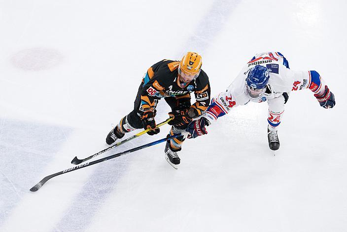 Rafael Rotter (Steinbach Black Wings Linz), Simon Bourque (HC Tiwag Innsbruck - Die Haie)  Steinbach Black Wings Linz vs HC Tiwag Innsbruck - Die Haie, bet-at-home ICE Hockey League