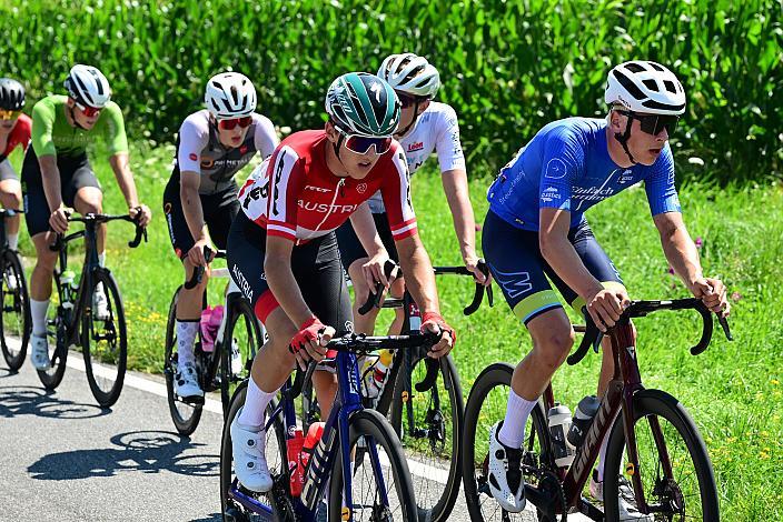 Die Ausreisser mit Felix Rützler (AUT, Nationalteam Österreich), Sebastian Garstenauer (AUT, Regionalteam Oberösterreich),  Im Punktetrikot Anco Ballif (NED, Gepla-Watersley R+D Cycling), 3. Etappe Bad Wimsbach - Strass im Attergau, Int. Oberösterreichische Versicherung OÖ Junioren Oberösterreich Rundfahrt