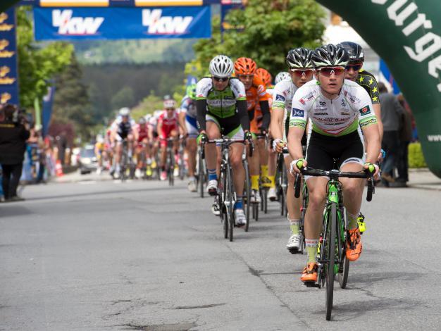 Patrick Jaeger, Team Vorarlberg, an der Spitze des Feldes, Tschibo Top Radliga 2014, Nenzing 