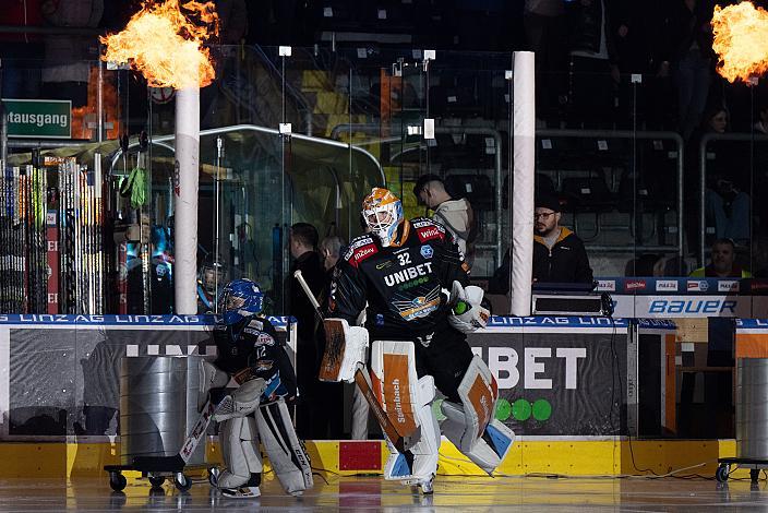 Tormann Rasmus Tirronen (Steinbach Black Wings Linz) Steinbach Black Wings Linz vs HCB Südtirol Alperia, Viertelfinale, 6. Runde ICE Hockey League, Linz AG Eisarena 