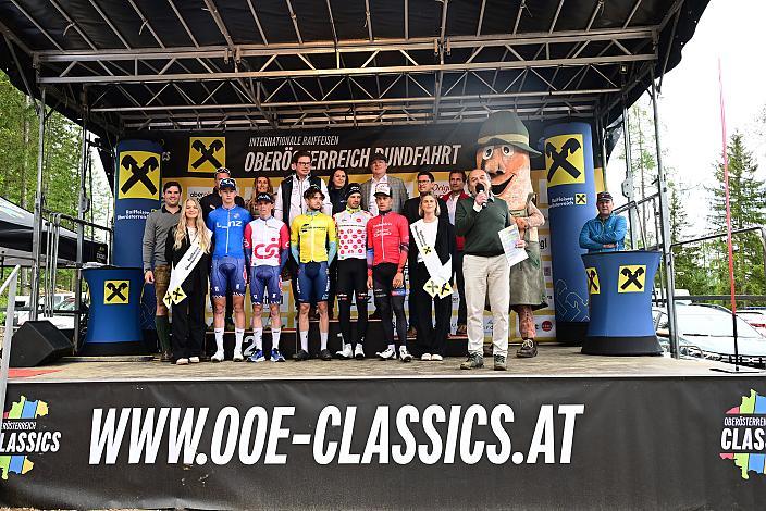 Das Podest, Tibor del Grosso (NED, Alpecin-Deceuninck Development Team), Lukas Meiler (GER, Team Vorarlberg),  Bester Österreicher 2. Platz Riccardo Zoidl (AUT, Team Felt - Felbermayr), Adrien Maire (FRA, TDT - Unibet Cycling Team) Etappen und  Gesamtsieger der 14. Oberösterreich Rundfahrt , 3. Platz Aaron Dockx (BEL, Alpecin-Deceuninck Development Team), St. Florian - Höss, Hinterstoder , 14. Int. Raiffeisen OÖ-Radrundfahrt UCI Kat. 2.2