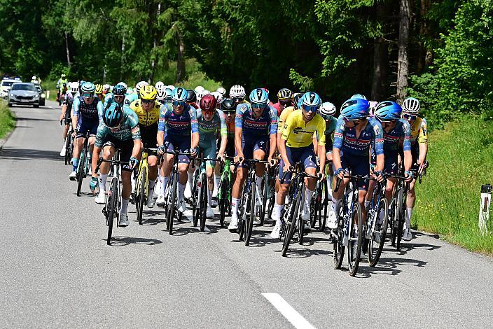 Im Gelben Trikot des Gesamtführenden Henrique Ribeiro Bravo (BRA, Soudal - Quickstep Devo Team)  4. Etappe Aigen - Schlägl Aigen - Schlägl, Oberösterreich Rundfahrt
