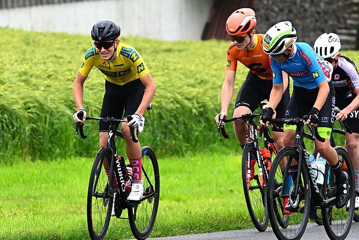 Im gelben Trikot Marc Hierschläger (AUT, LRV OÖ - Wien), Georg Wartlsteiner (AUT, LRV Tirol),  Amstetten. 3. Etappe Sportland NOE WOMENS  KIDS Tour