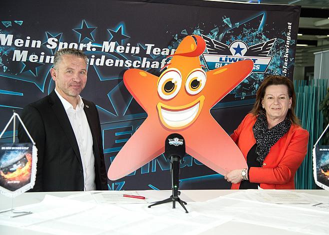 v.l. Manager Christian Perthaler (EHC Liwest Black Wings Linz), Leiter  Vizebürgermeisterin Karin Hörzing
v.l. Manager Christian Perthaler (EHC Liwest Black Wings Linz), Leiter  VizebÃ¼rgermeisterin Karin HÃ¶rzing
