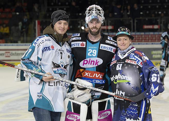 Spieler des Abends Tormann Michael Ouzas (EHC Liwest Black Wings Linz)  EHC Liwest Black Wings Linz vs spusu Vienna Capitals