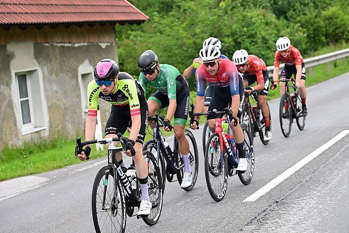 Die Ausreisser mit Theo Reinhardt (GER, Rad-Net Osswald), Lukas Meiler (GER, Team Vorarlberg), Nils Sinschek (NED, Parkhotel Valckenburg), Tim Wafler (AUT, Tirol Cycling Team), Simen Evertsen-Hegreberg (NOR, Tirol KTM Cycling Team), Andre Drege (NOR, Team Coop - Repsol), St. Florian - Höss, Hinterstoder , 14. Int. Raiffeisen OÖ-Radrundfahrt UCI Kat. 2.2