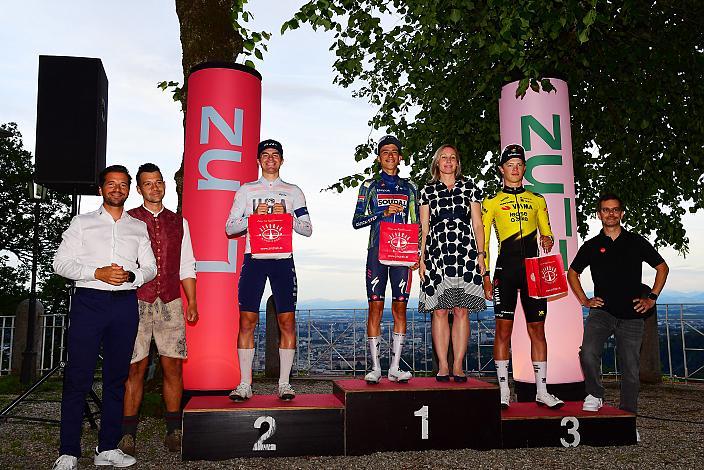 2. Platz Gavin Sherry (USA, Team USA), Etappensieger Henrique RIBEIRO BRAVO (BRA, SOUDAL QUICK-STEP DEVO TEAM), 3. Platz Jonas Kind Hoydal (NOR, Team Visma - Lease a Bike Development Team) 1. Etappe Linz Hauptplatz - Pöstlingberg, Oberösterreich Rundfahrt