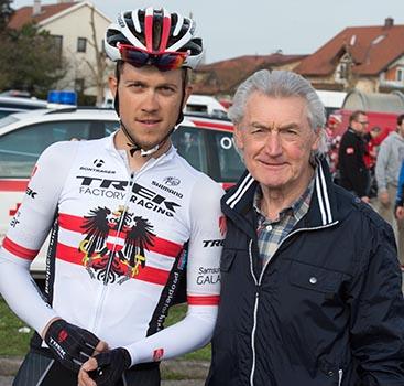 Riccardo Zoidl, Team Trek und Radlegende Ludwig Kretz, 54. Int. Kirschbluetenrennen, Wels