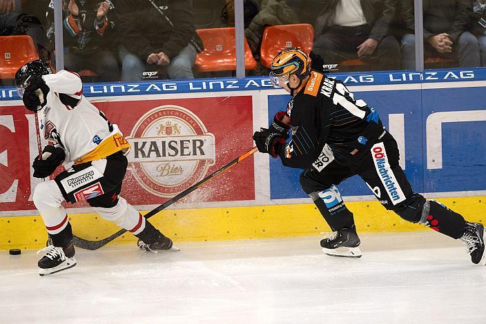 Marcel Zitz (Bemer Pioneers Vorarlberg), Gerd Kragl (Steinbach Black Wings Linz), Steinbach Black Wings Linz vs Pioneers Vorarlberg, 13. Runde ICE Hockey League, Steinbach Black Wings Linz, Linz AG Eisarena 