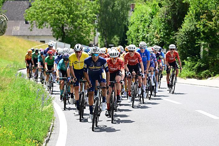 Das Peloton auf der 2. Etappe unterwegs von , Wels nach Aigen - Schlägl, 14. Int. Raiffeisen OÖ-Radrundfahrt UCI Kat. 2.2