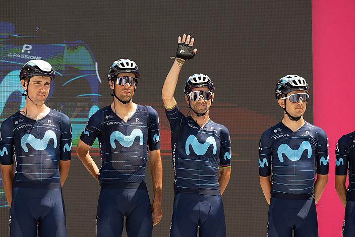 Movistar Team mit Alejandro Valverde (SPA, Movistar Team) Peleton Stage 18, Borgo Val Sugana - Treviso, 105. Giro d Italia, UCI Worl Tour
