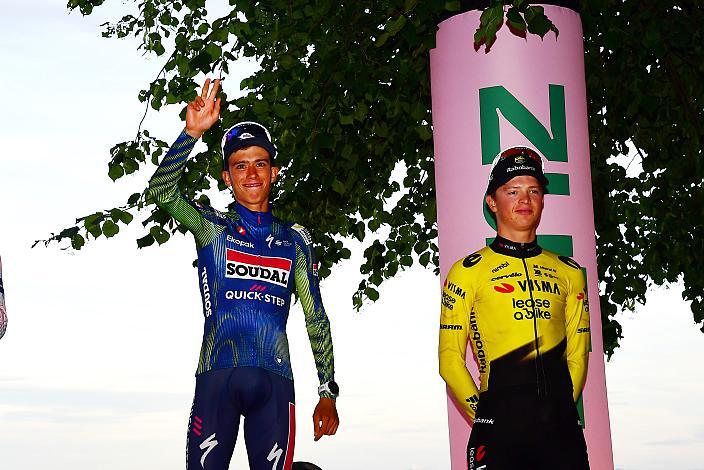 Etappensieger Henrique RIBEIRO BRAVO (BRA, SOUDAL QUICK-STEP DEVO TEAM), 3. Platz Jonas Kind Hoydal (NOR, Team Visma - Lease a Bike Development Team) 1. Etappe Linz Hauptplatz - Pöstlingberg, Oberösterreich Rundfahrt